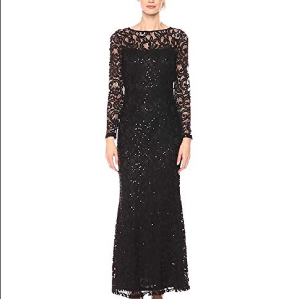 Black lace long sleeve formal dress-Price Drop!!